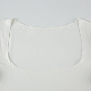 Solid color U-Neck slim fit top