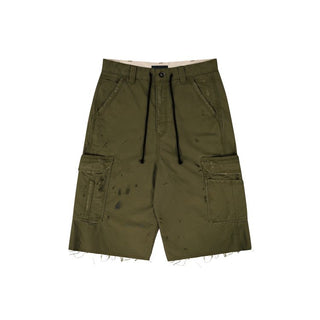 [MASONPRINCE] Distressed Cargo Capri Shorts