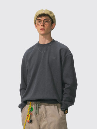 [Monterest] Relaxed Fit Logo Embroidered Sweatshirt
