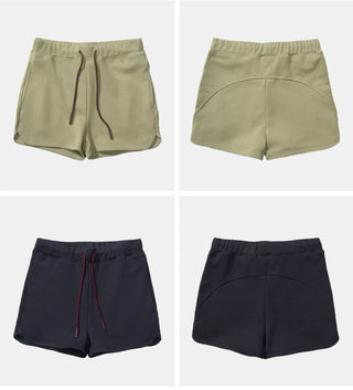 [Monterest] Drawstring Logo Embroidered Sweat Shorts