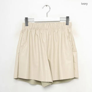 Faux leather shorts