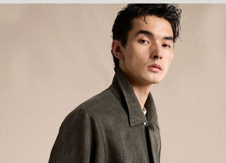 [CULTUM] Linen Blend Shirt Collar Jacket