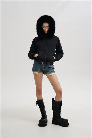 [MASONPRINCE] Fur Collar Fleece Hooded Jacket