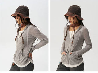 [Monterest] Lyocell Wool Blend Layered Hooded Knit Jacket