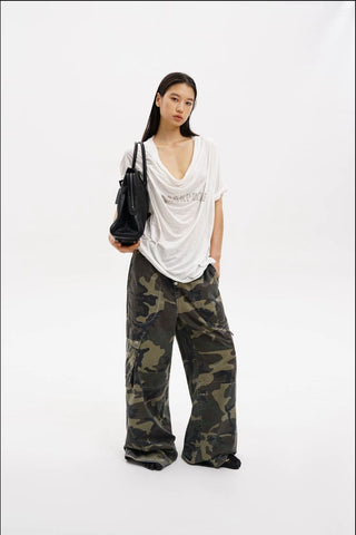 [MASONPRINCE] Reversible Camo Wide Cargo Pants
