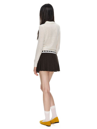 [NECY] Love Waistband Pleated Mini Skirt (2color)