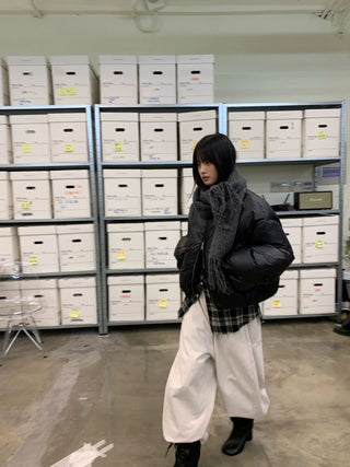 [NEVERSEEZ] Cropped Puffer Down Jacket