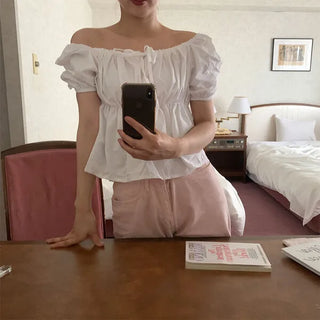 2-way Shirred Ribbon Blouse
