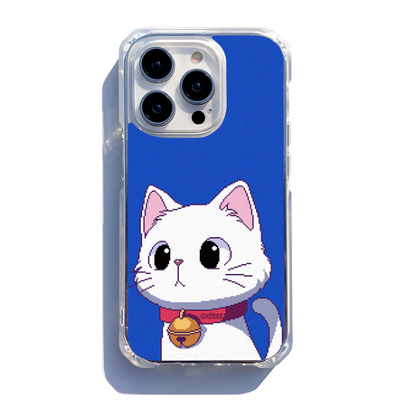 1980's Cat (Blue white) MagSafe Super Bumper Jelly Hard Case