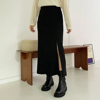 Slit long skirt