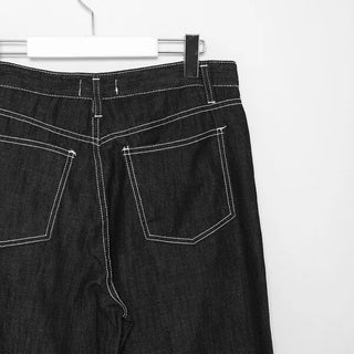 Wide-leg low-rise denim