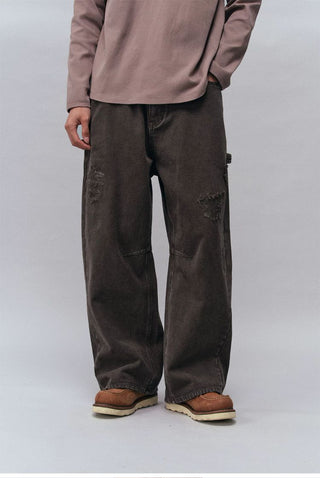 [Monterest] Distressed Washed Cotton Work Pants