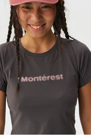 [Monterest] Quick-Dry Slim Fit Logo Crop Top