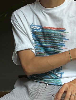 Crayon Print Short Sleeve T-shirt (3 colors)