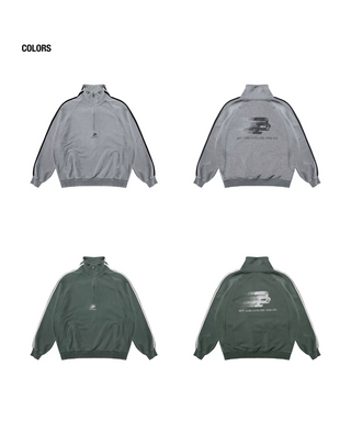[MASONPRINCE] High-Neck Half-Zip Sweatshirt