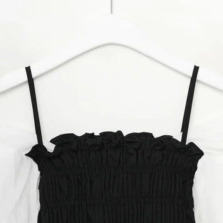 Shirred puff blouse