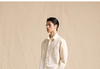 [CULTUM] Washed Cotton Work Shirt with Pockets