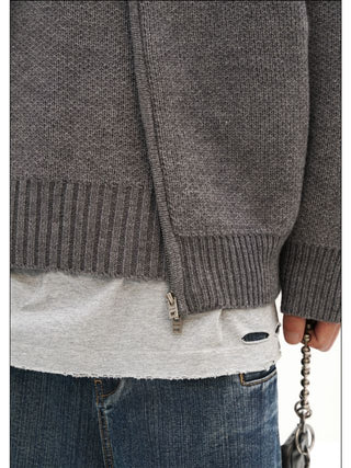 MASONPRINCE Wool Blend Hoodie Cardigan