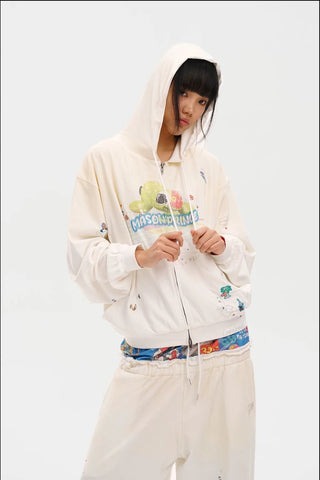 [MASONPRINCE] Cotton Hooded Vest / Zip-Up Hoodie