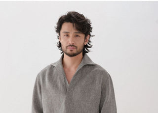 [CULTUM] Linen Half Placket Shirt