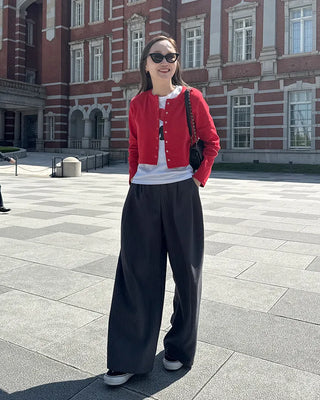 Ribbed snap-button cardigan