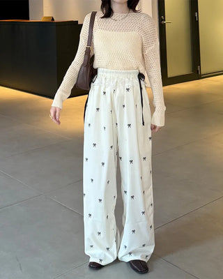 Loose-fitting perforated knit