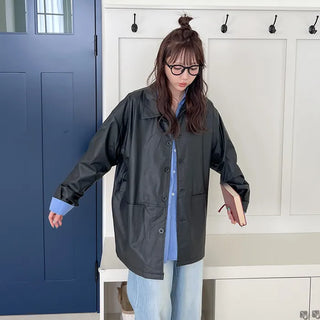 Simple leather jacket