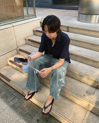 Simple leather thong sandals
