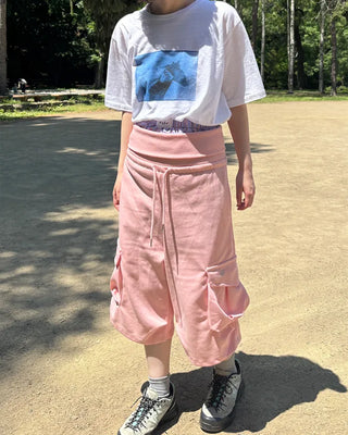Wide-waist pocket Bermuda shorts