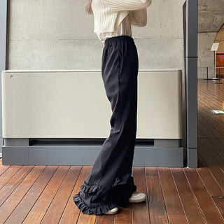 Ribbed Frill Banding Pants