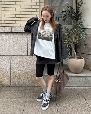 Checked hooded shirt
