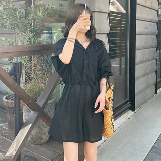Linen short jumpsuit