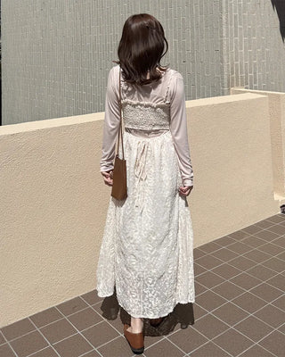 Lace strap detail camisole long dress