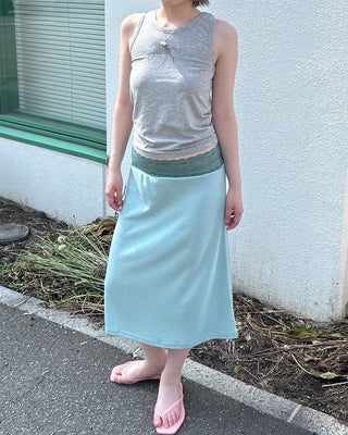 Lace waist midi skirt