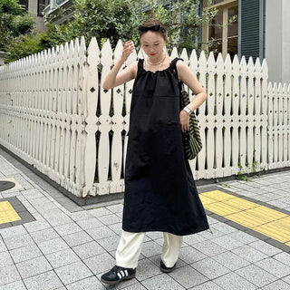 Bag set shirred nylon dress