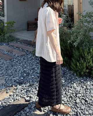 Linen Overfit Short-Sleeve Jacket