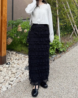 Perforated Cropped Cardigan