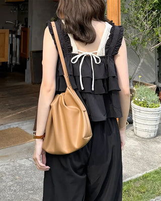 Perforated back ribbon knit sleeveless dress