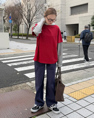 Layered Hooded Long T-Shirt
