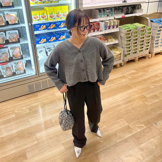 A-line knit cardigan