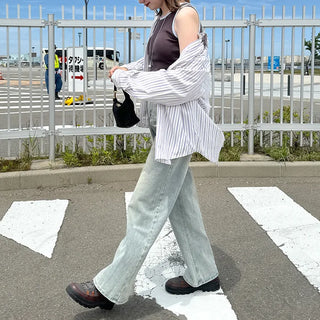 Oversized striped shirt