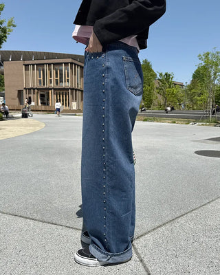 Stud Line Denim Pants