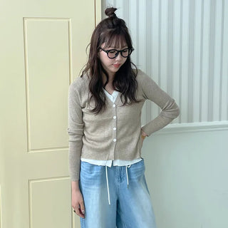 Layered Rib Cardigan
