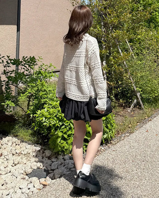 Crochet Point Knit Cardigan