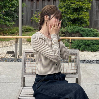 Striped cropped cardigan