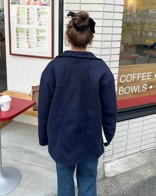 Double-breasted quilted coat