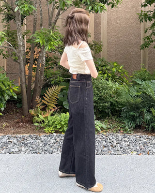 Dot Asymmetric Off-Shoulder Short-Sleeve T-Shirt