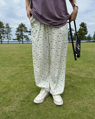 Flower Summer Waffle Easy Pants