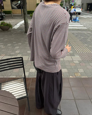 Oil-washed splatter wide tennis pants