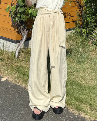 Scarf-layered pants